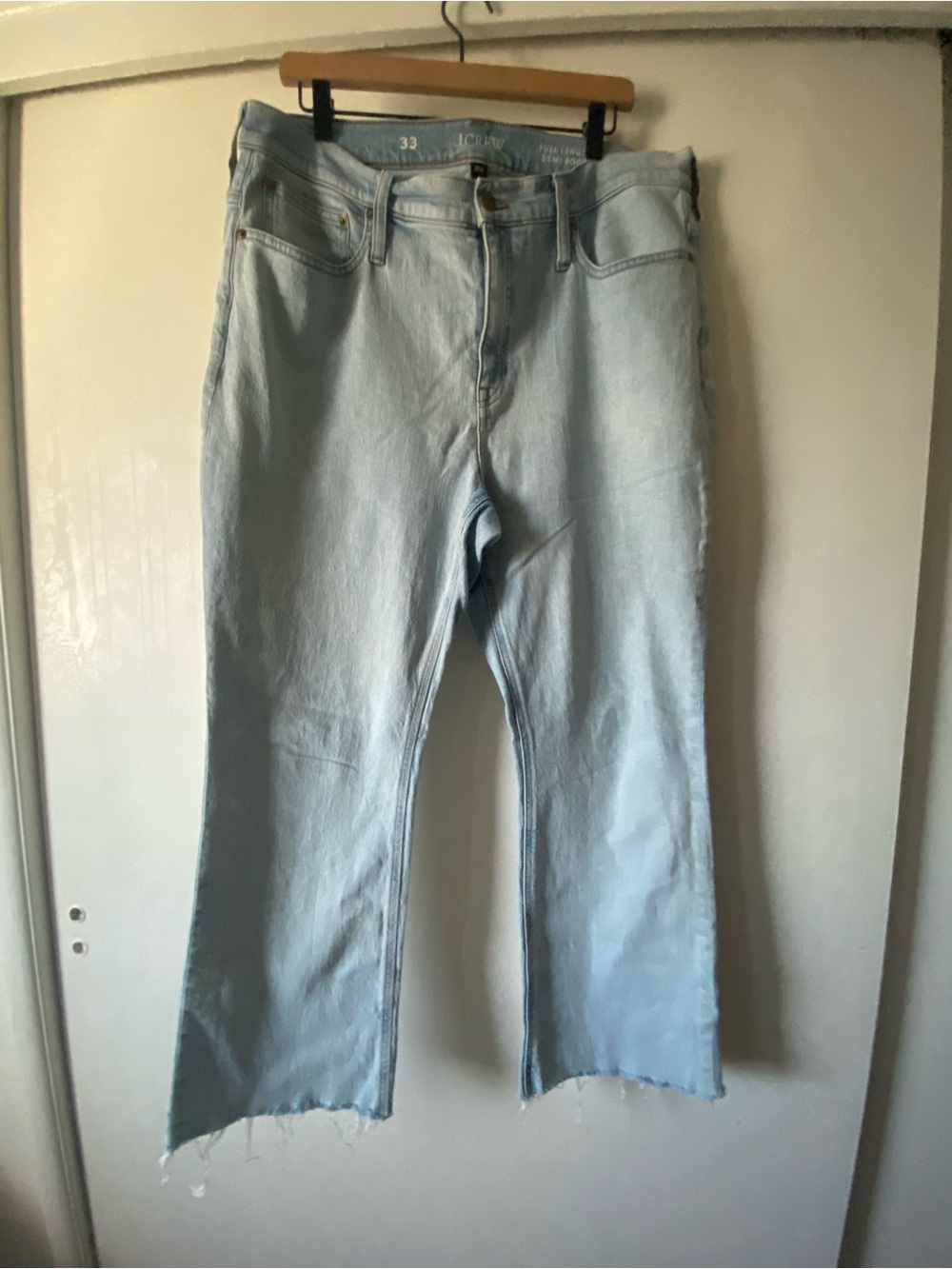 J.CREW CROPPED DEMI BOOT JEAN in clear water Sz 33